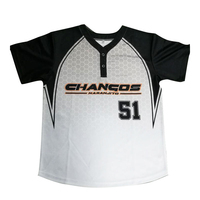 Vente en gros de t-shirts de baseball en sublimation OEM, col rond, noir et or, style old school, noms d'équipe personnalisés, maillot de baseball à deux boutons
