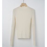 Pull col roulé décontracté pour femme, coupe ajustée, motif écossais, anti-boulochage, tricoté à la machine, chaud et confortable, manches longues, 95 % laine