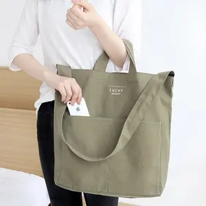 Ginzeal Hot Selling Fashion Wieder verwendbare Einkaufstaschen Kunden spezifische umwelt freundliche Leinwand-Tasche mit großer Kapazität Tote Women Canvas Bags