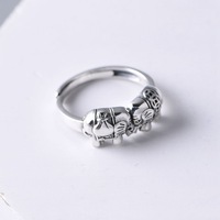 Nouvelle bague en cuivre écologique, style rétro éléphant porte-bonheur, bague ouverte pour femme, style ethnique