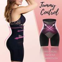 Grande taille nouvelles femmes Shapewear sous-vêtements croisés fesses ventre plat gaine soulever Compression Abs Shapewear Booty Shaper