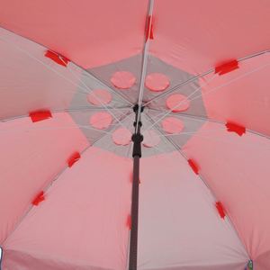 Sombrilla para Exteriores con Ventilación y Forro Plateado, 1.3m, UPF50+, Impermeable, de Poliéster, con Poste de Hierro Ajustable para Jardín, Cafetería, Patio - Product Image 3