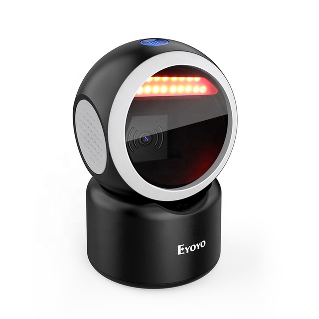 Eyoyo 2D Desktop Barcode Scanner Omnidirectional Hands-Free 1D QR Barcode Reader with Automatic Sensing Scanning Screen
