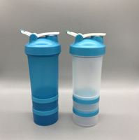 Bouteille shaker noire de 22 oz pour système Pro Stak, organisateur de pilules, compatible avec le stockage de poudre protéinée et de suppléments d'entraînement