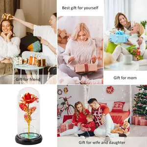 요정 LED 매혹적인 크리스마스 날 수제 장식 장미 조명 파티를위한 어머니의 24k 갤럭시 깜박임 가정 꽃 - Product Image 6