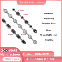 Bracelet en Acier Inoxydable Plaqué Or 18 Carats avec Zircons pour Femme, Chaîne et Maillons Os de Serpent, Accessoires de Mode, Vente en Gros