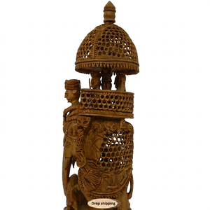 Sandalwood Handicraft Through-<b>Carved</b> <b>Animal</b> Figurine From Rajasthan Art & Collectible Home Decoration - Product Image 1