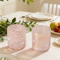 Verre à jus en verre blanc moderne fait main avec motif couronne – Grande capacité, réutilisable, vente directe usine, prix bas pour les boissons