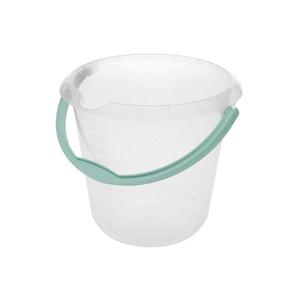 Paquete de 6 cubos de plástico transparente Keeper Bucket Mika con asa verde para tareas de almacenamiento y limpieza - Product Image 1