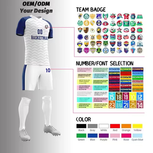 Jersey Sepak Bola Latihan Tim Kustom Unisex Lengan Pendek dengan Layanan OEM, Bahan Polyester Bernapas dan Bermotif - Product Image 2