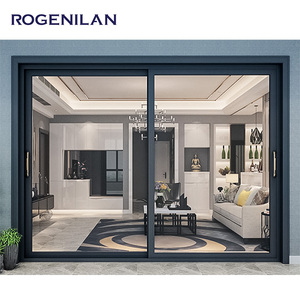 ROGENILAN Puertas Correderas Panorámicas Sin Rieles <span class=keywords><strong>de</strong></span> Aluminio Impermeables <span class=keywords><strong>para</strong></span> Patios <span class=keywords><strong>Exteriores</strong></span> y Casas - Product Image 2