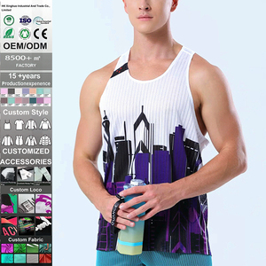 Camiseta Deportiva de Gimnasio para Hombre, Ajustada, Ultraligera, de Primavera, Transpirable, de Spandex/Poliéster, con Impresión de Logotipo Personalizado de Alta Calidad por Transferencia de Calor - Product Image 1