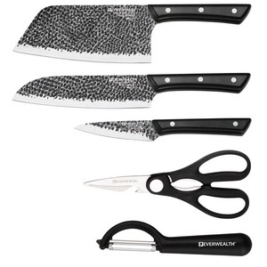 <span class=keywords><strong>Set</strong></span> Professionale di <span class=keywords><strong>Coltelli</strong></span> <span class=keywords><strong>da</strong></span> Cucina <span class=keywords><strong>da</strong></span> 5 Pezzi con Manico in ABS e Motivo Martellato, Coltello <span class=keywords><strong>da</strong></span> <span class=keywords><strong>Macellaio</strong></span> per Tagliare la Carne, <span class=keywords><strong>Coltelli</strong></span> <span class=keywords><strong>da</strong></span> Cucina per Uso Domestico in Confezione Regalo - Product Image 3