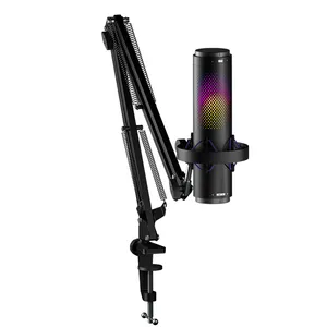 AMACEX Computer Cell Phone Live Streaming Youtube Recording Microphone Desktop Stand Studio Podcast Condenser Microphone Usb