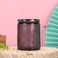 Produits promotionnels Bricolage personnalisé Décoratif 250ml Récipient en verre multicolore Tasses à bougies Bocaux en verre rond
