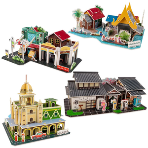 บล็อกตัวต่อกระดาษ 3 มิติเพื่อการศึกษาสำหรับเด็ก, ของเล่นตัวต่อประกอบสไตล์เอเชีย, ของขวัญ DIY สำหรับเด็ก - Product Image 1