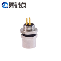 Venta caliente Circular impermeable A código M8 4 pines hembra montaje en Panel frontal PCB pines conector hembra