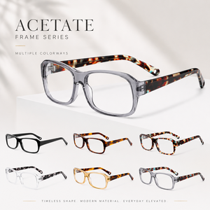 Sunray Custom Printed Temple Metal Logo Acetate Handmade Lightweight Classic Unisex Clear Lens Optical Eyeglasses <b>Frames</b> - Product Image 3