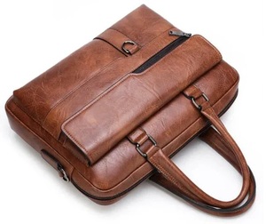 Premium <b>Leather</b> <b>Briefcase</b> for Men Stylish Office Laptop Bag Durable Business Handbag with Multiple Compartments <b>Leather</b> bag - Product Image 1