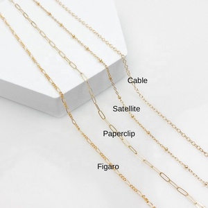 Psj dainty כבל לווין נייר זהב לבן שרשרת זהב מצופה כסף סטרלינג שרשראות תכשיטים אופנתיות לנשים - Product Image 4