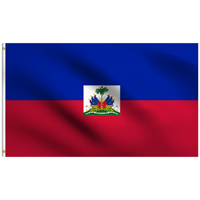 Drapeau Haïti Bannière Panaméenne en Polyester Léger 3x5 Ft Deux Oeillets en Laiton Résistant à la Décoloration Couleurs Vives 150x90 Cm pour Intérieur Extérieur
