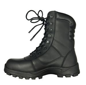 Bottes tactiques pour hommes en cuir pleine fleur noir personnalisées DFS12 - Product Image 1