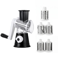 Râpe à pommes de terre rotative manuelle à cinq lames en acier inoxydable, trancheuse à concombre et à carotte multifonctionnelle, exclusive transfrontalière
