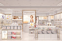 02-DYaS007 Meubles de magasin de cosmétiques K-beauty, présentoirs écologiques avec éclairage LED, personnalisables, pour boutique de maquillage tendance, adaptés aux produits K-beauty