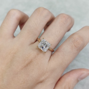 Anillo <span class=keywords><strong>de</strong></span> Moissanita <span class=keywords><strong>de</strong></span> Oro <span class=keywords><strong>de</strong></span> <span class=keywords><strong>14</strong></span> Quilates con Certificado GRA, Corte Princesa <span class=keywords><strong>de</strong></span> 3.5ct, <span class=keywords><strong>Diamante</strong></span> <span class=keywords><strong>de</strong></span> Moissanita Real Sólido, Fábrica <span class=keywords><strong>de</strong></span> Joyería <span class=keywords><strong>de</strong></span> Alta Gama AU585 - Product Image 5