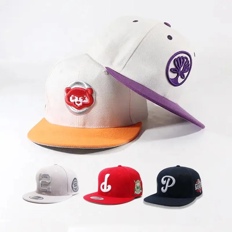 Ricamo all'ingrosso new trend logo 6 pannelli tesa piatta poliestere cotone designer snapback baseball men era fitted h