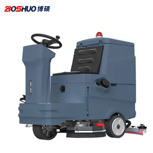 Boshuo dual brush disk lithium battery powered fully automatic driving floor scrubber