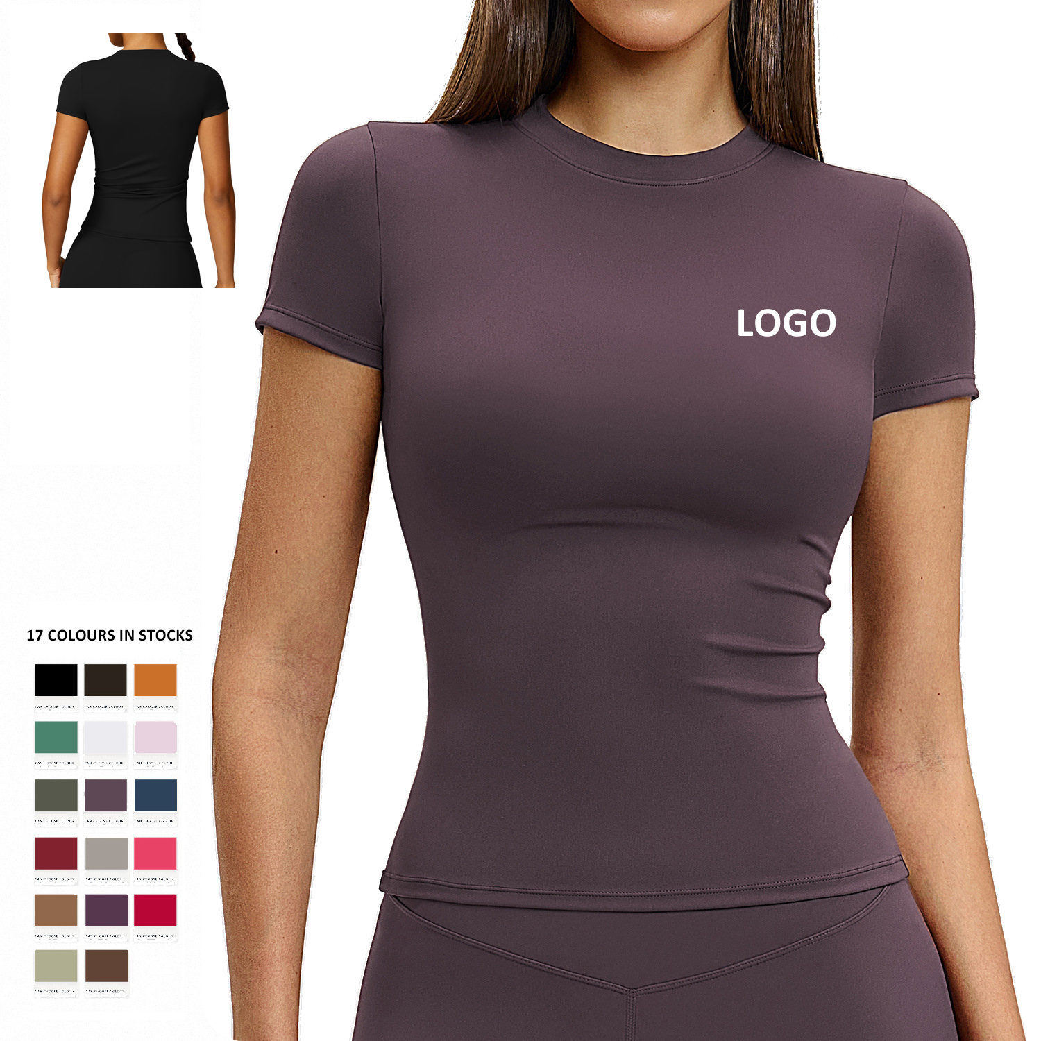 Custom Logo Quick-dry Short-sleeve Fitness Yoga Top Outdoor Running Sports T-shirt Spandex/Nylon Slim Fitting Women T Shirt