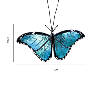 Thủ công nghệ thuật Deco <span class=keywords><strong>morpho</strong></span> <span class=keywords><strong>menelaus</strong></span> bướm kính màu suncatcher nhà hiện đại treo nghệ thuật cho quà tặng - Product Image 6