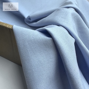 Tela textil Mindun para prendas de vestir, hogar, ecológica, tejida, ligera, mezcla de poliéster, <span class=keywords><strong>lino</strong></span> y <span class=keywords><strong>lino</strong></span> sintético, tela blanca sólida para camisas. - Product Image 6