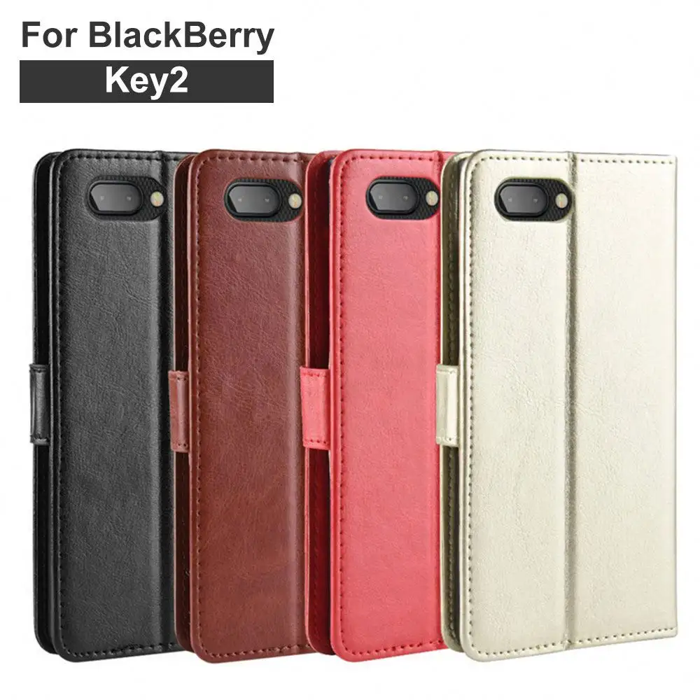 Portemonnee Telefoonhoesje Voor Blackberry Key2 Lite Portemonnee Tpu Hoesjes Flip Cover Soft Lychi Siliconen Bumper Camera Bescherming Tegen Lens