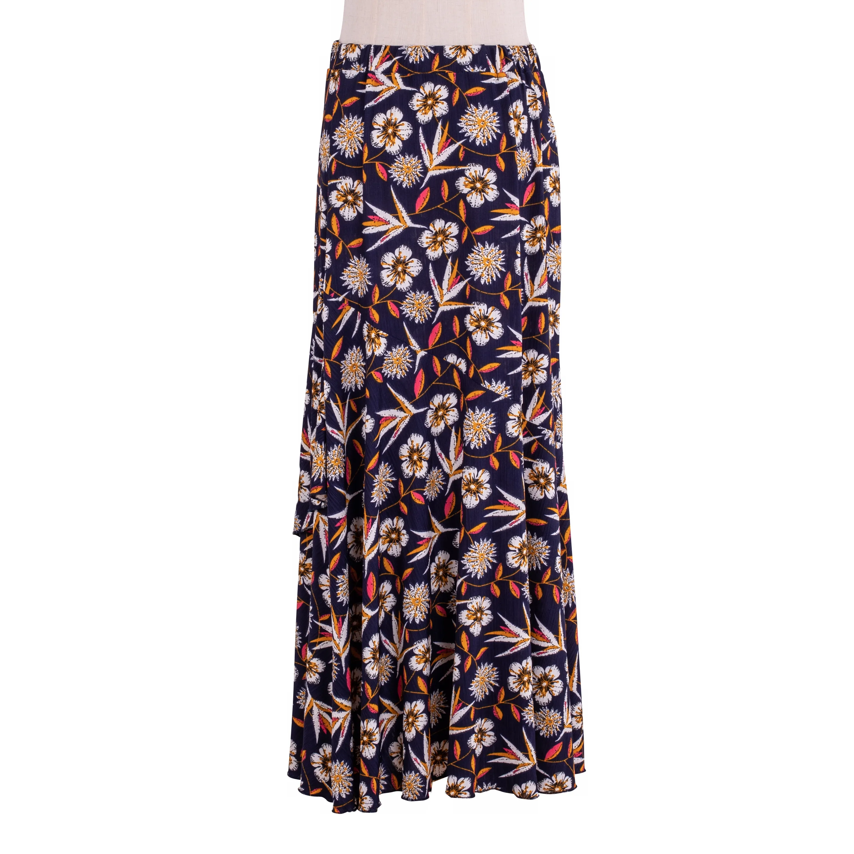 Supplier Wholesale Knitted Pleated Casual Breathable Printed Women's Long Skirt