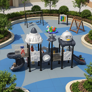 Equipo de Juegos al Aire Libre para Guarderías Comerciales, Complejo de Juegos Infantiles con Baldosas de Goma Permeables - Product Image 1
