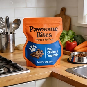 Sacs d'emballage pour aliments pour animaux de compagnie en forme d'animaux mignons, sachets personnalisables de qualité alimentaire pour friandises et aliments humides pour chiens/chats - Product Image 6