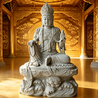 Ensemble de 3 statues de Guanyin Bodhisattva, trente-trois manifestations d'Avalokiteshvara, sculpture en pierre Kuan Yin à vendre