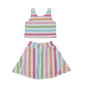 Nouvelle Collection RTS : Ensemble Décontracté Imprimé pour Fillettes – Gilet, T-shirt, Jupe et Short – Tenue 2 Pièces pour Yoga et Vêtements de Sport pour Enfants - Product Image 1