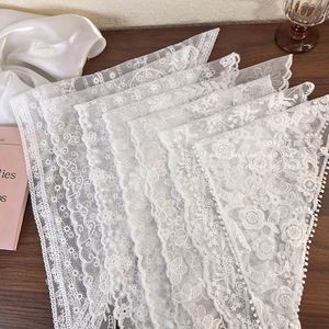 Nouveau Foulard Triangle Rétro Doux en Dentelle et Maille à Motif Floral pour Femmes et Filles, Accessoire Cheveux Type Bandana - Product Image 4
