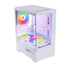 MANMU all'ingrosso Micro ATX Desktop Mid Tower Case per <span class=keywords><strong>Computer</strong></span> torri in lega di alluminio bianco custodia <span class=keywords><strong>CPU</strong></span> Ready Stock custodia per PC da gioco - Product Image 2
