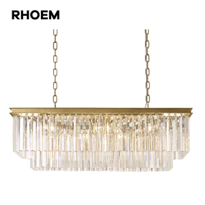 Lustre en cristal rectangulaire <span class=keywords><strong>Odeon</strong></span> style années 20 pour salon, villa, éclairage suspendu, décoration de luxe pour la maison - Product Image 1