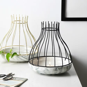 Bắc Âu đơn giản Ins kim loại công nghệ sắt lớn Bình hoa khô tươi chèn trang trí nhà cửa hiện đại - Product Image 2
