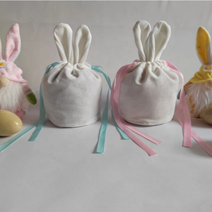 Hot Sale Handmade Christmas Party Gift Velvet Bunny Drawstring <strong>Bag</strong> Ornaments <strong>Easter</strong> Goodie <strong>Bags</strong> - Product Image 2