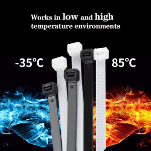 Matière première noir/blanc 100 pièces attaches de câble en plastique 4.8*400mm couleur personnalisation attaches de câble autobloquantes - Product Image 2