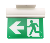 Panneau de signalisation de secours à éclairage périphérique « Running Man » conforme aux normes 120-247V, fixation murale ou au plafond, batterie sans entretien