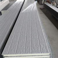 Panneau sandwich moderne pour mur extérieur de maison préfabriquée, 16-25 mm, âme en PU, panneau métallique sculpté, étanche et ignifuge