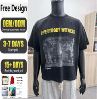 T-shirts noirs d'été à col rond et manches courtes, impression numérique personnalisée du logo, chemises décontractées, t-shirts pour hommes 100% coton, longueur courte