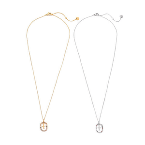 Collana con Ciondolo Zi Zhi in Acciaio Inossidabile, Catena Oro e Argento, Gioielli da Donna Classici per Uso Quotidiano - Product Image 2